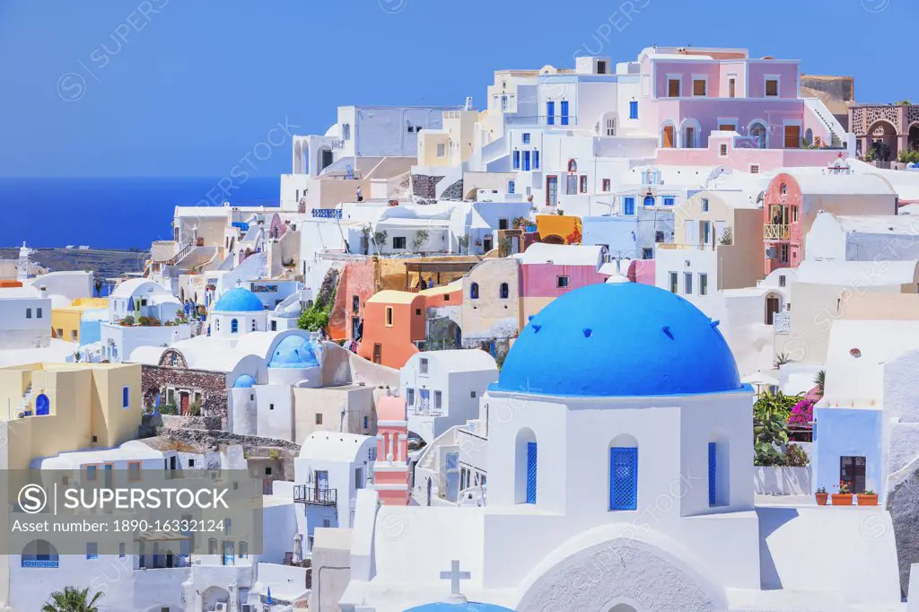 View of Oia village, Oia, Santorini, Cyclades Islands, Greek Islands, Greece, Europe