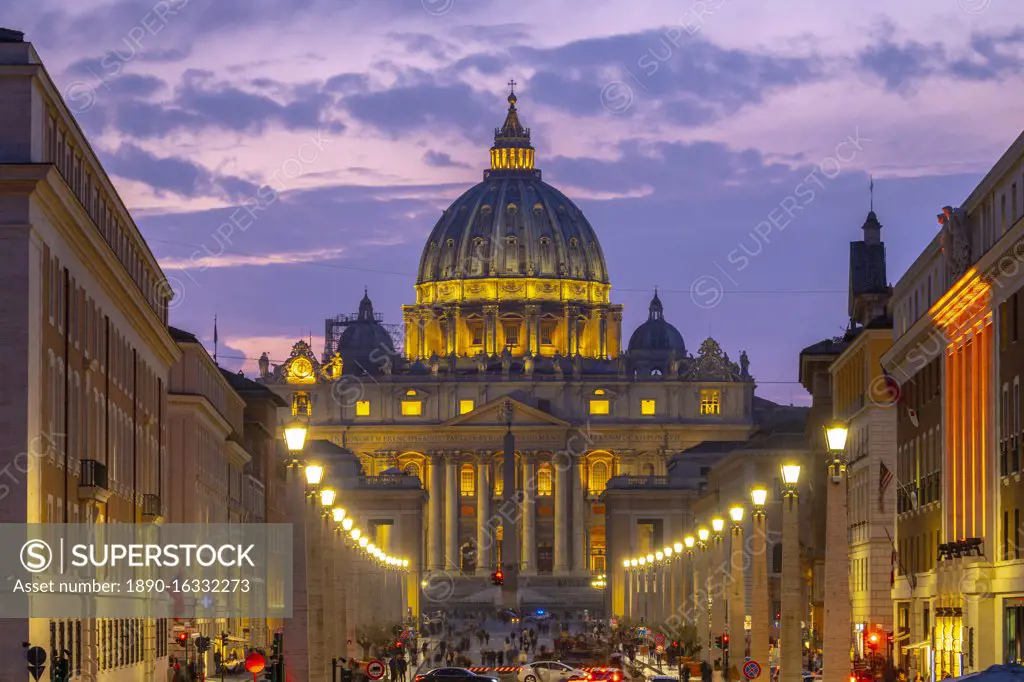 St. Peter's Basilica, UNESCO World Heritage Site, The Vatican, Rome, Lazio, Italy, Europe