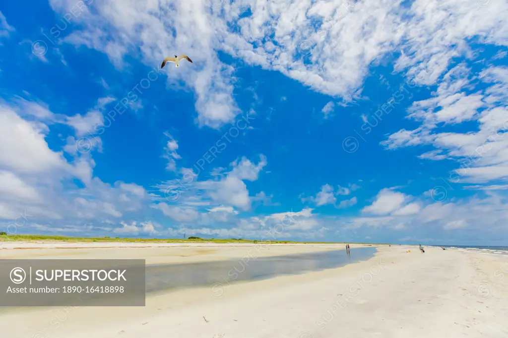 White sand beaches on Ship Island, Gulf Coast, Mississippi, United States of America, North America