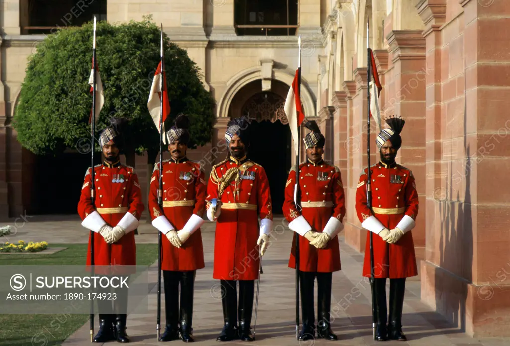 The Presidential Guard at the President's Palace at Rashtrapati Bhavan, India