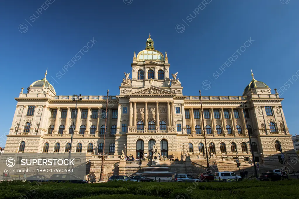 National Museum, Wenceslas Square, New Town, Prague, Czechia, Europe