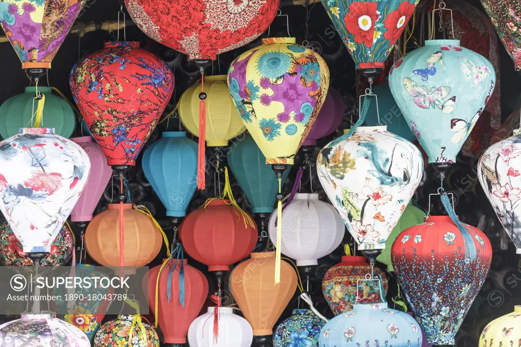 ColoRoyaltyFreeul lanterns on sale in the old town of Hoi An, Vietnam, Indochina, Southeast Asia, Asia