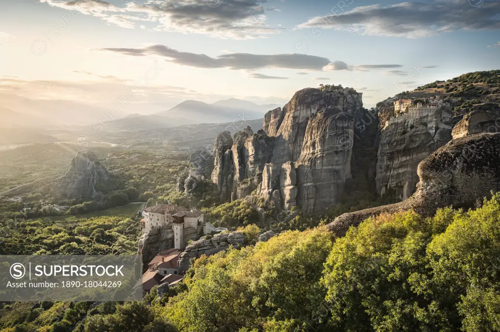 Sunset in Meteora, Thessaly, Greece, Europe