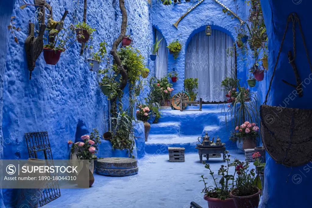 The blue city of Chefchaouen, Morocco, North Africa, Africa