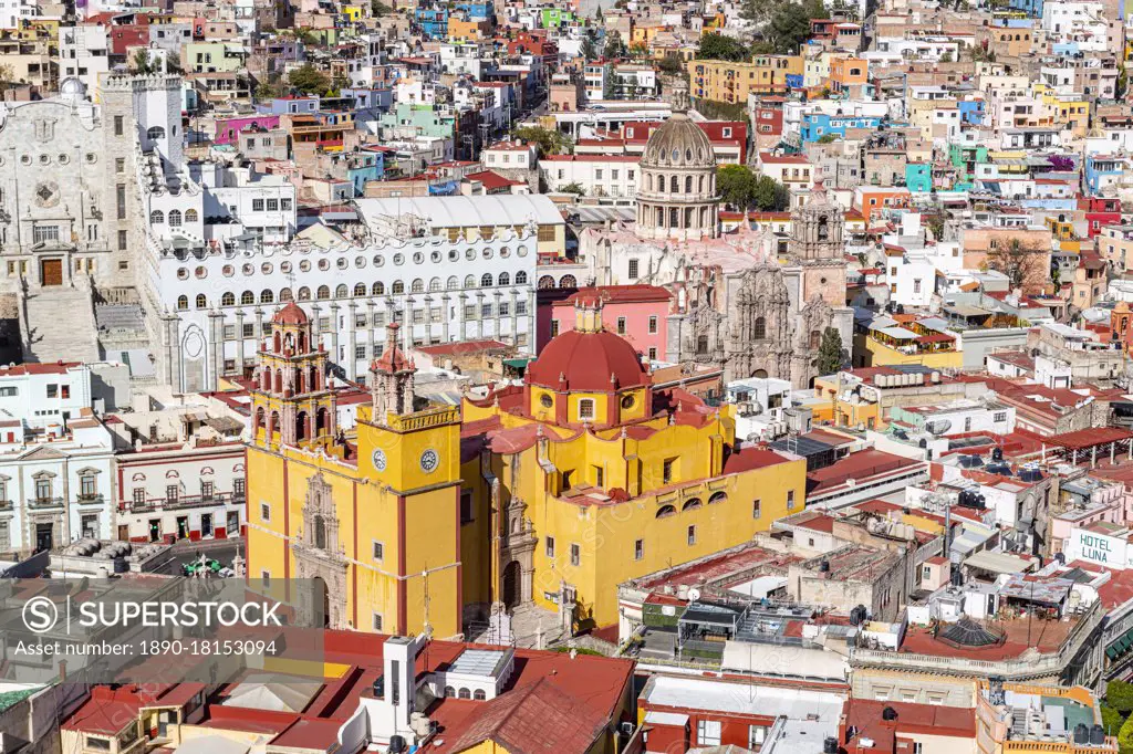 View over the UNESCO World Heritage Site, Guanajuato, Mexico, North America