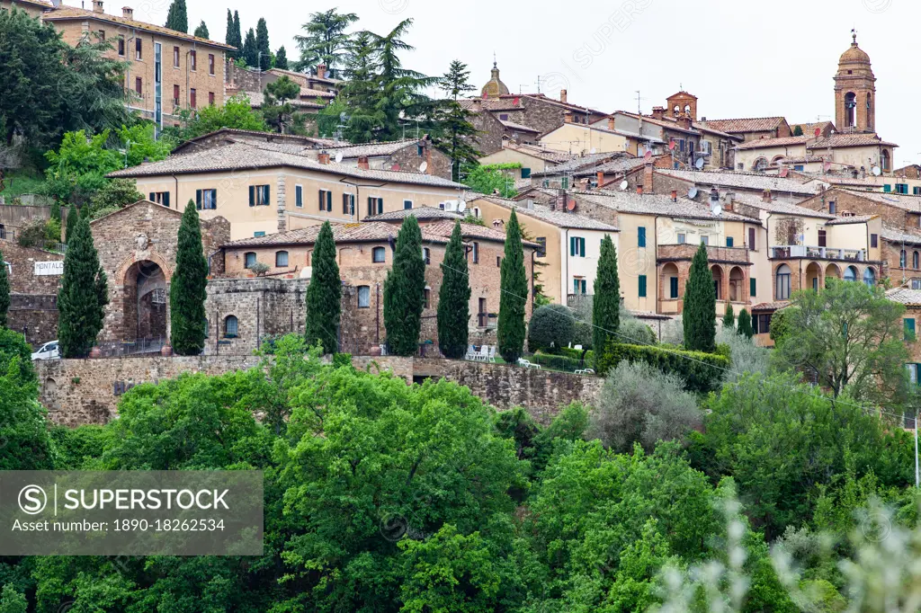 Medieval town of Montalcino, Tuscany, Italy, Europe