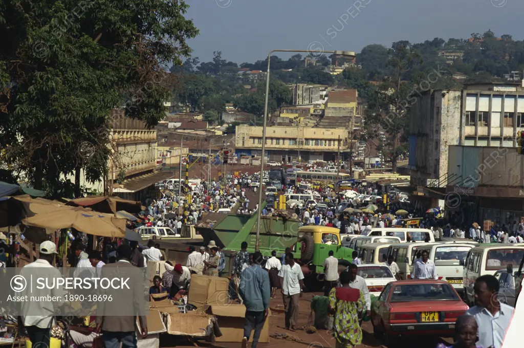 Rush hour, Luwum Street, Kampala, Uganda, East Africa, Africa