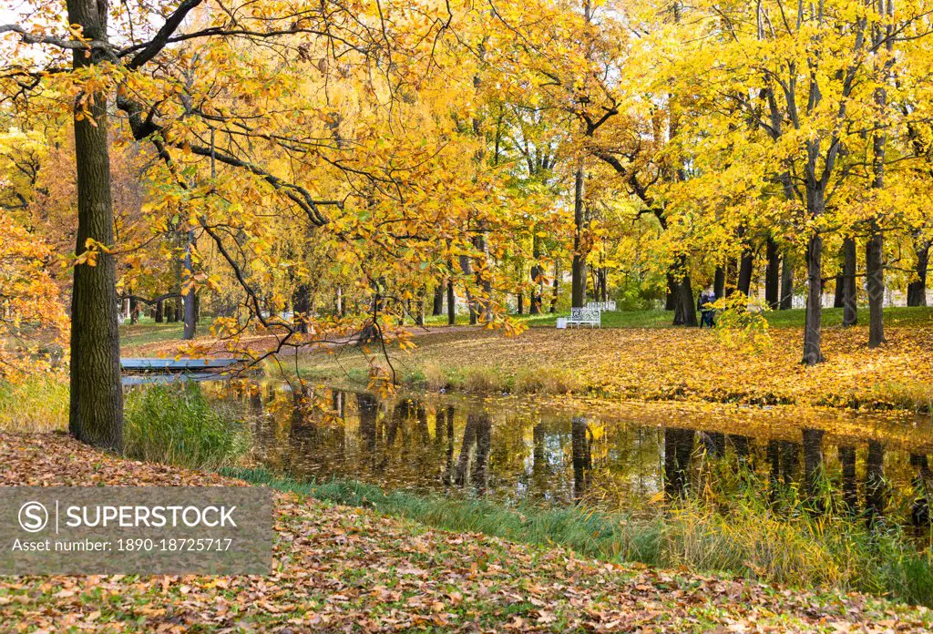 Catherine Park in autumn, Pushkin (Tsarskoye Selo), near St. Petersburg, Russia, Europe