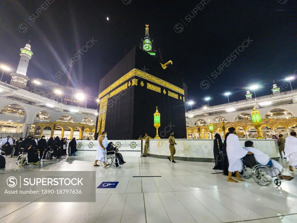 Pilgrims around the Kaaba, the Hajj, Mekka (Mecca), Kingdom of Saudi Arabia, Middle East