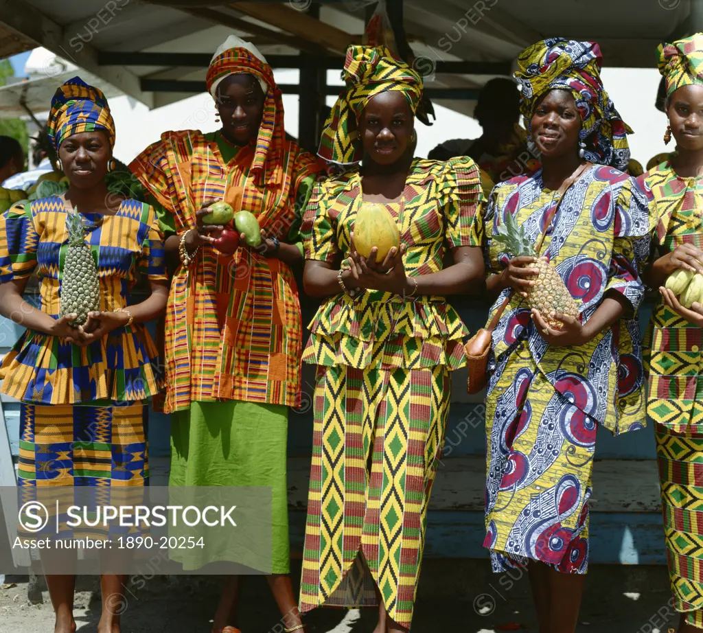 Women in traditional dress, Barbados, West Indies, Caribbean, Central America