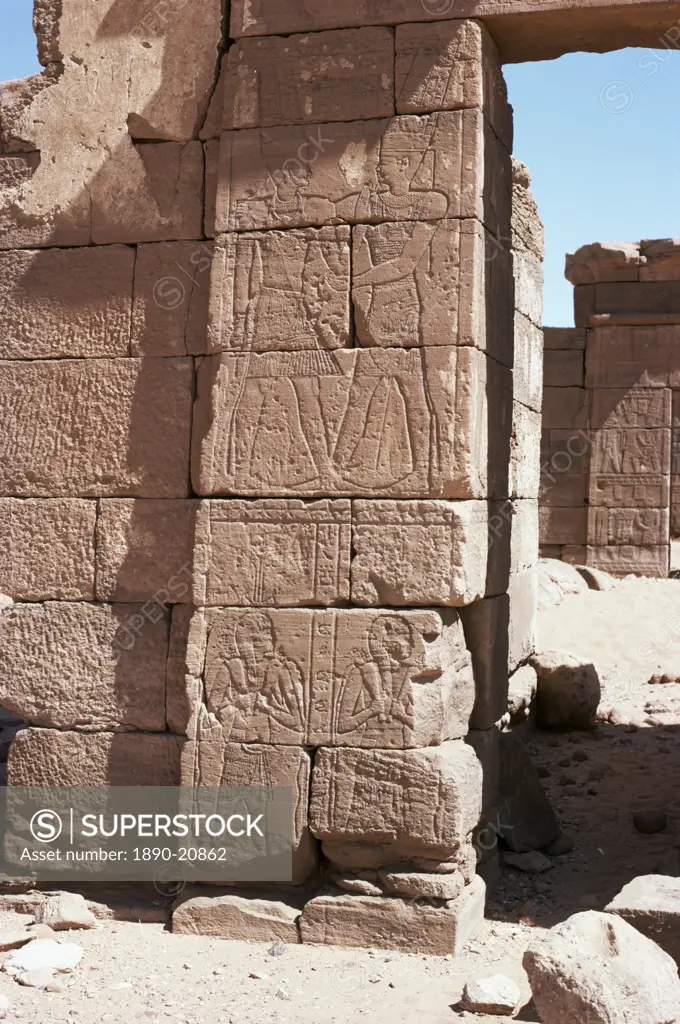 Front of temple D, Netermani and Amanitare, Naga, Sudan, Africa