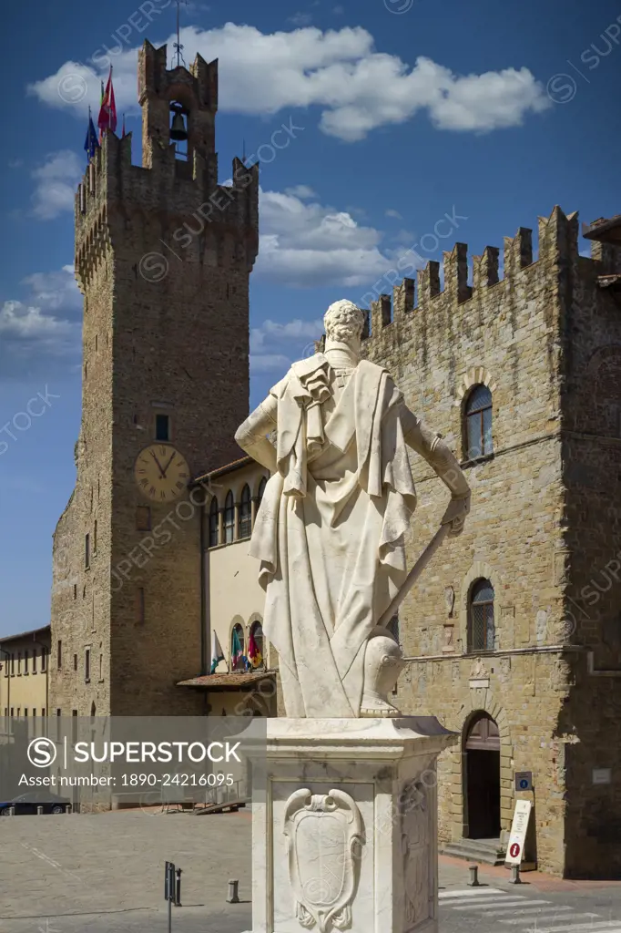 City Hall and Ferdinando I de Medici statue Arezzo Tuscany