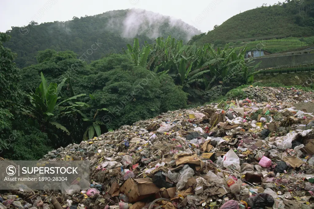 Rubbish dump in jungle, Malaysia, Southeast Asia, Asia