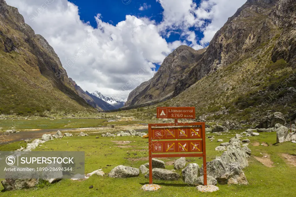 Camping area Llamacorral on Santa Cruz trek Cordillera Blanca