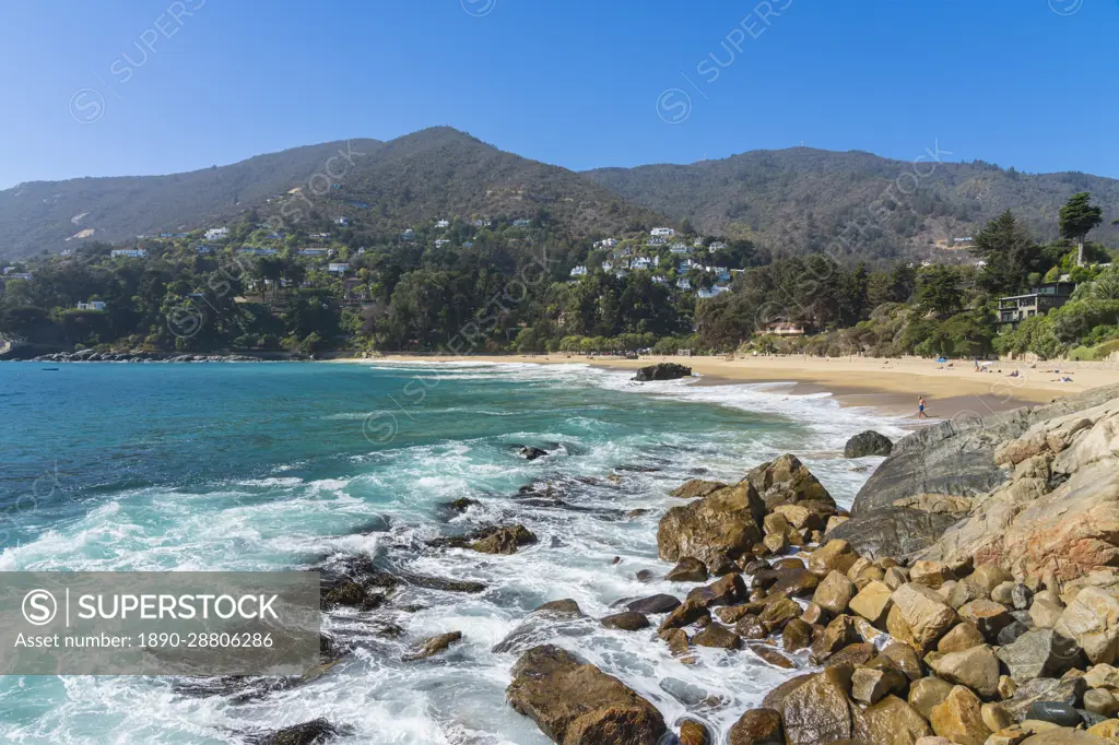 Zapallar beach, Zapallar, Petorca Province, Valparaiso Region, Chile, South  America - SuperStock