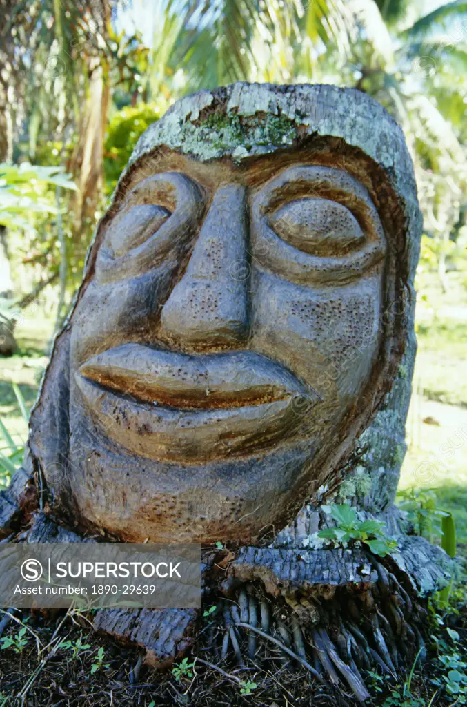 Traditional carvings, cultural museum, Rarotonga, Cook Islands, Polynesia, South Pacific islands, Pacific