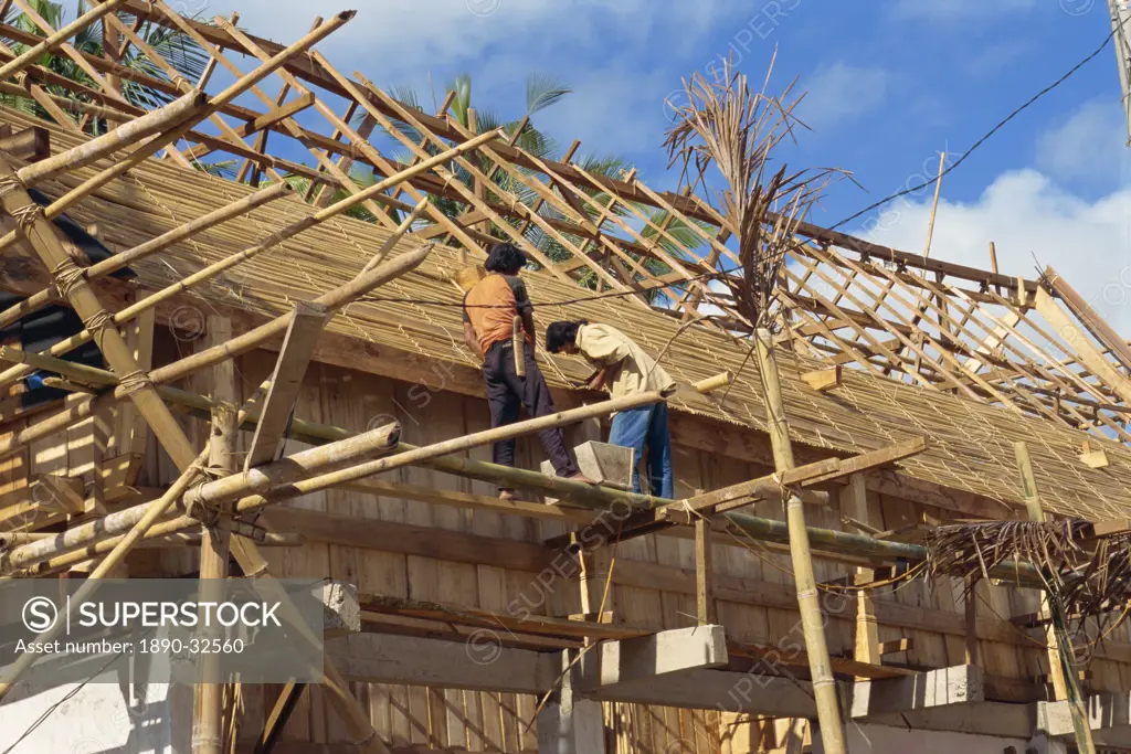 Building traditional Toraja house, Toraja area, Sulawesi, Indonesia, Southeast Asia, Asia