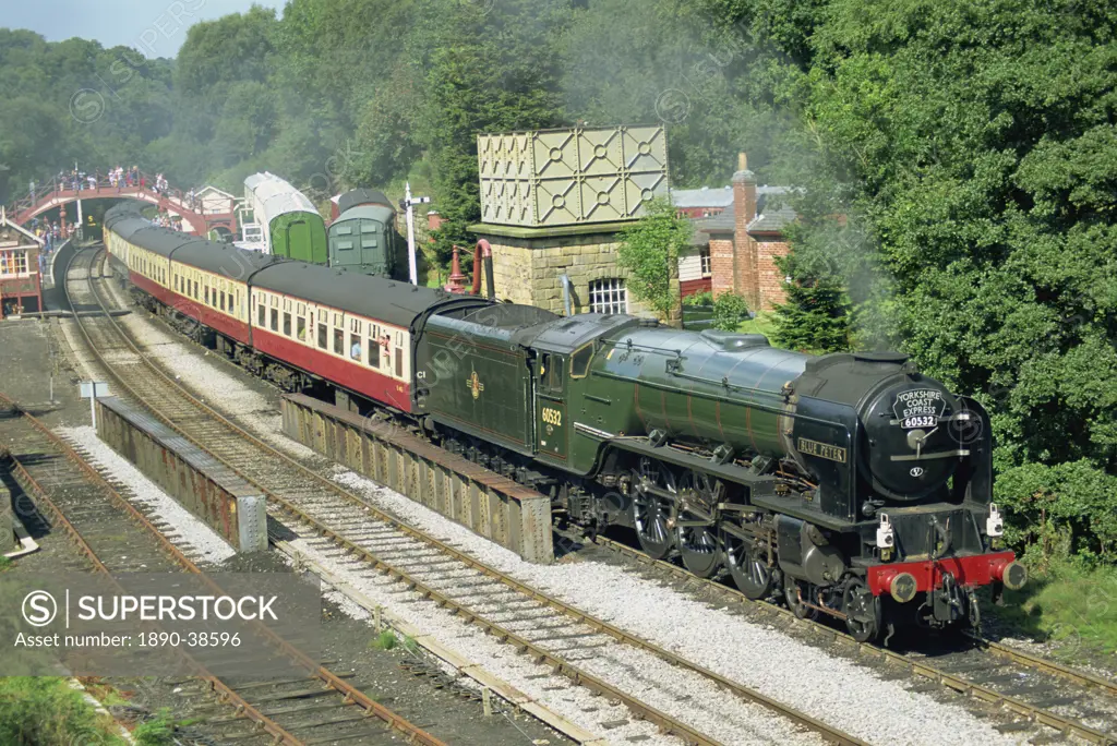 Train on North York Moors Railway, Goathland, North Yorkshire, England, United Kingdom, Europe