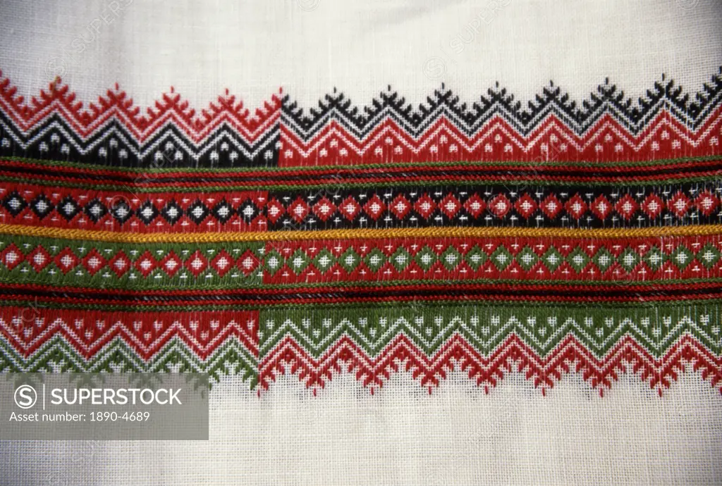 Traditional embroidery design, Croatia, Europe