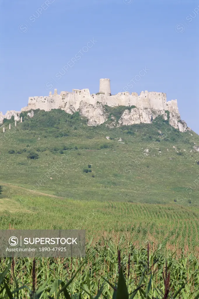 Spis castle Spissky hrad, largest ruined castle in the country, UNESCO World Heritage Site, Spis, Presov region, Slovakia, Europe