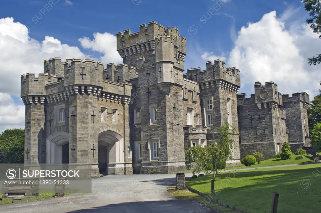 Wray Castle, holiday home of Beatrix Potter, Windermere, Lake District National Park, Cumbria, England, United Kingdom, Europe