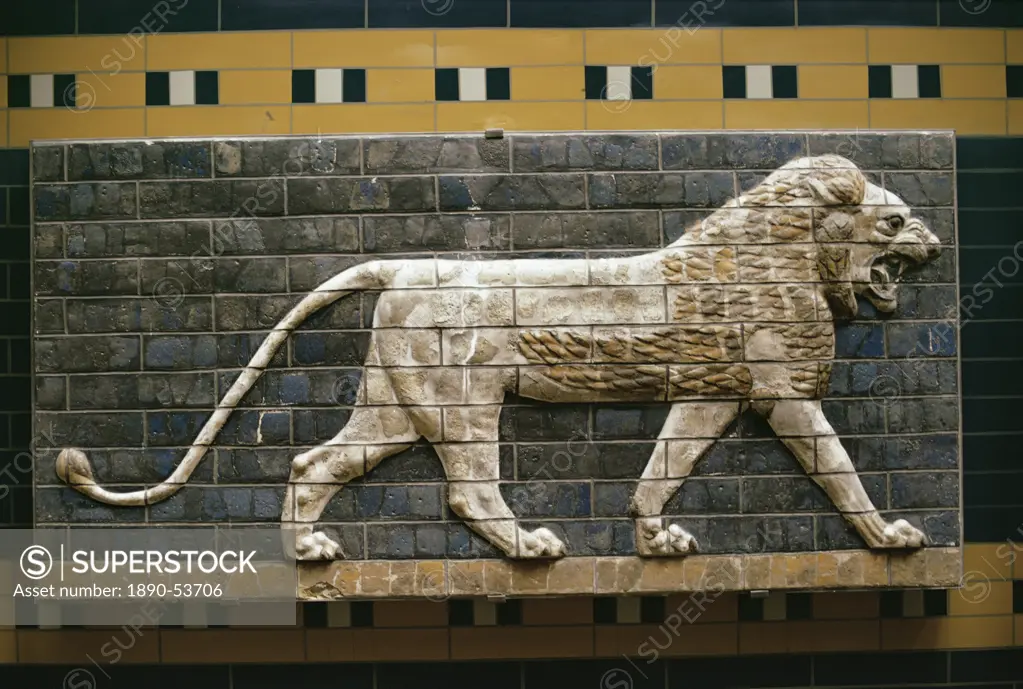 Babylonian wall tiles, exhibited at the Turkey Museum, Istanbul, from Babylon, Iraq, Middle East