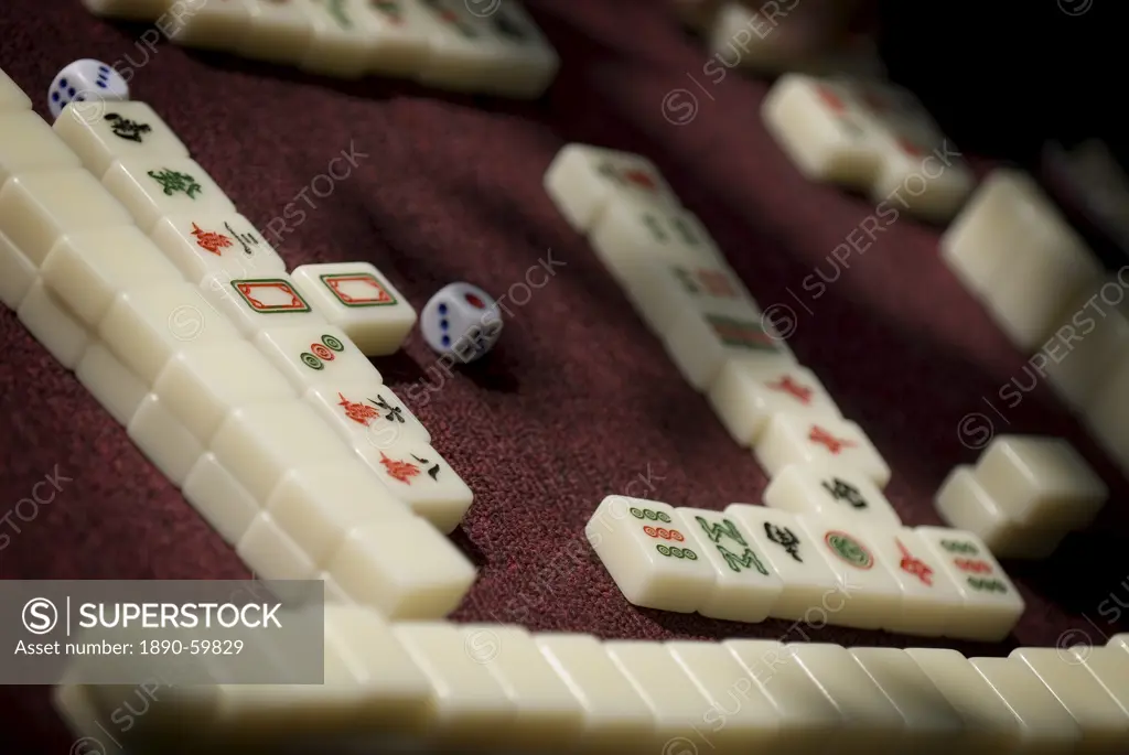 Mahjong tiles, Dali, Yunnan, China, Asia