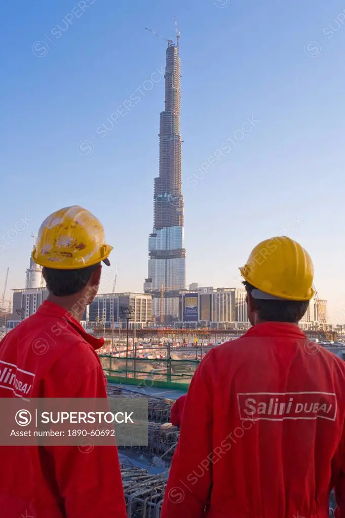 Construction of the Burj Dubai Dubai Tower Building, Downtown Dubai, Dubai, United Arab Emirates, Middle East