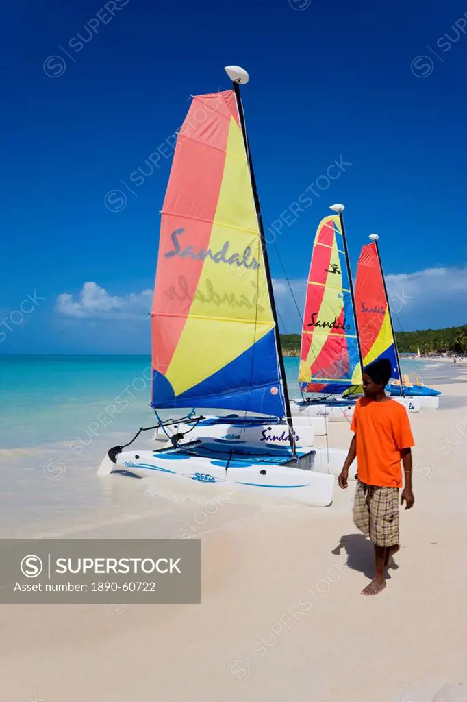 Dickenson Bay beach, the largest and most famous beach in Antigua, Leeward Islands, West Indies, Caribbean, Central America