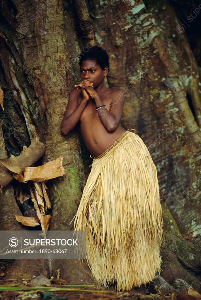 Young Tanna girl, Tanna Island, Vanuatu, Melanesia, Pacific Islands