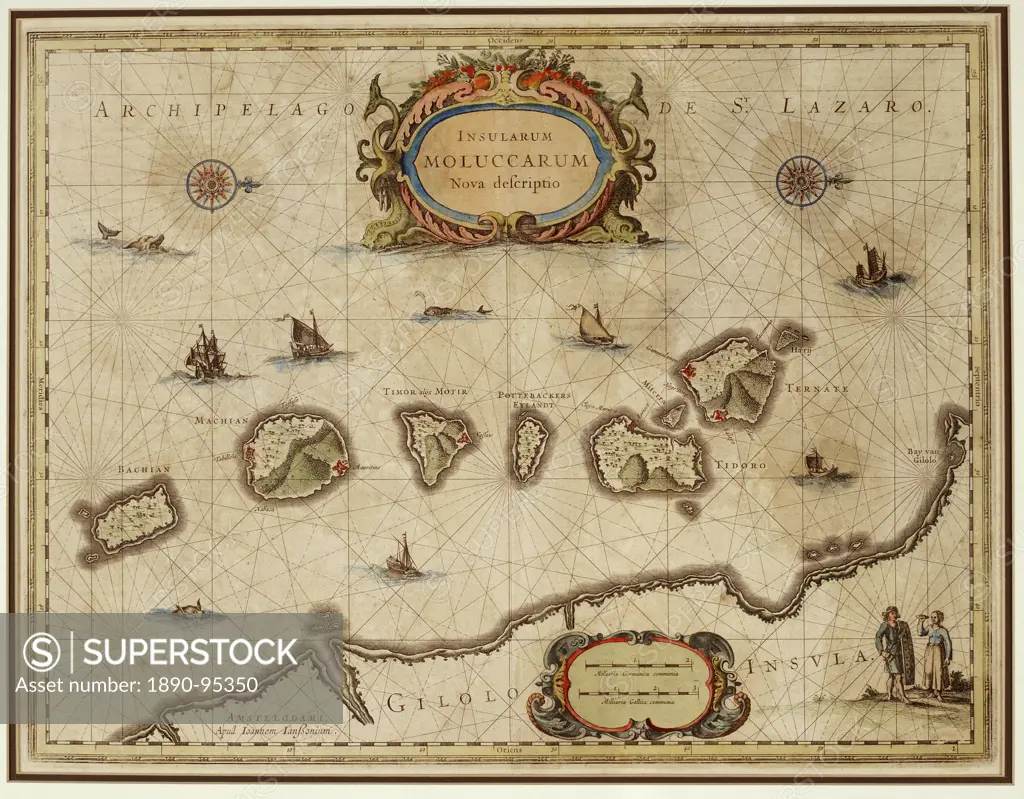 An 18th century map of the Moluccas, The Spice Islands, Indonesia, Southeast Asia, Asia