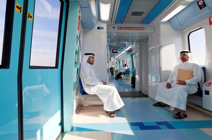 Dubai Metro, modern Metro system opened in 2010, Dubai, United Arab Emirates, Middle East