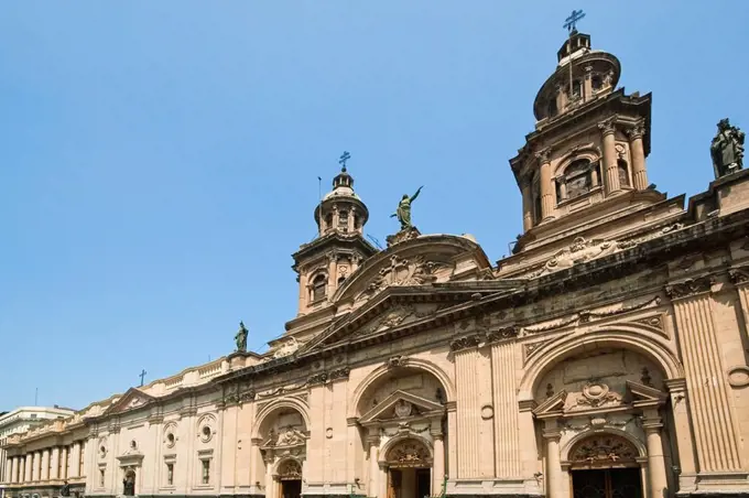 The Metropolitan Cathedral dating from 1745, Plaza de Armas, Santiago, Chile, South America