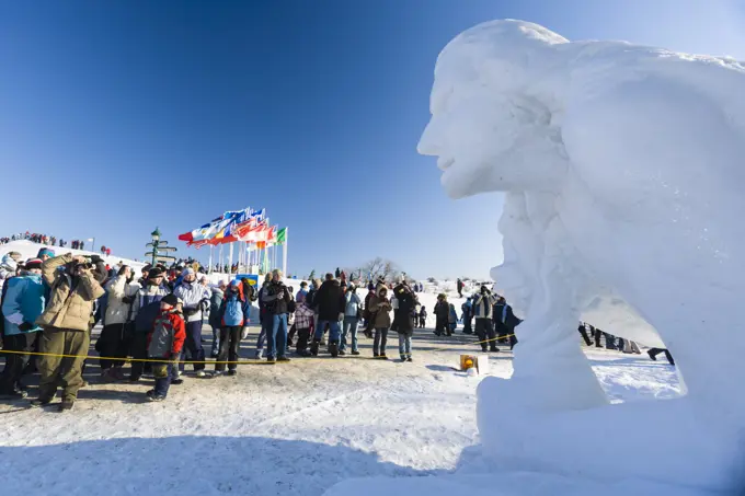 Ice sculpture, Quebec Winter Carnival, Quebec City, Quebec, Canada, North America