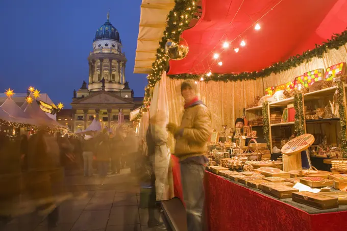 Gendarmen markt Christmas market and Franz Dom, Berlin, Germany, Europe