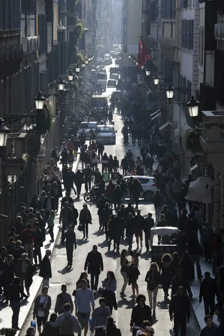 Via Condotti shopping street, Rome, Lazio, Italy, Europe