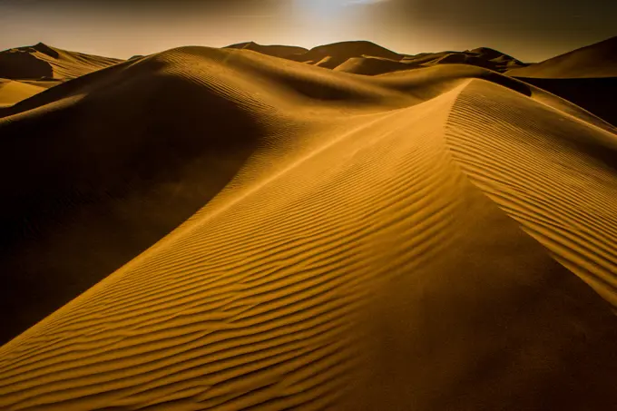 Sand dunes at Huacachina Oasis, Peru, South America