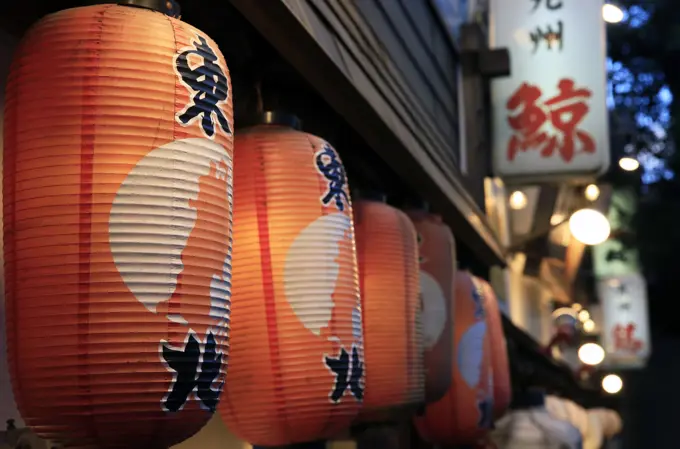 Japanese lanterns, Ginza district, Tokyo, Japan, Asia