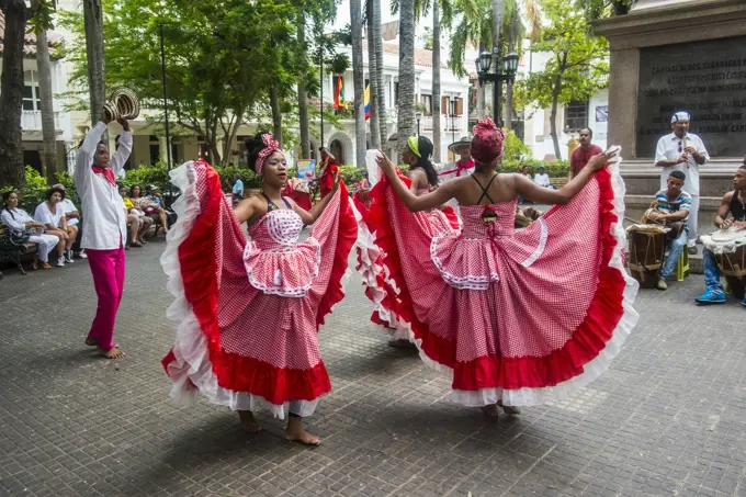 Traditional dancing in Cartagena, Colombia, South America