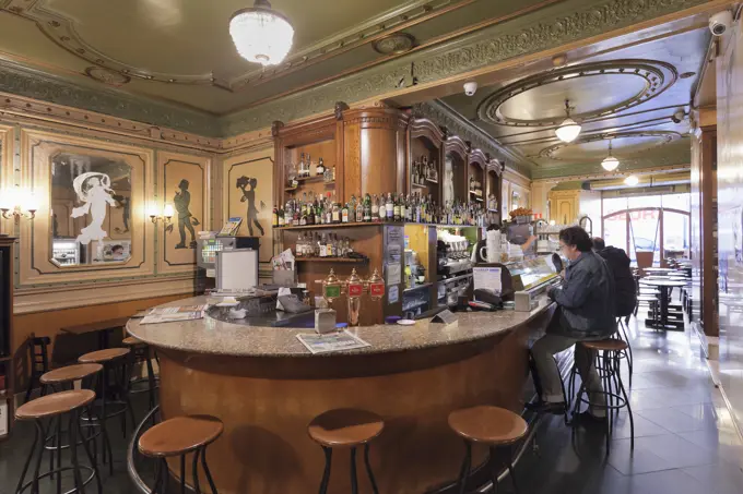 Art Nouveau Cafe de l'Opera, La Rambla (Les Ramblas), Barcelona, Catalonia, Spain, Europe