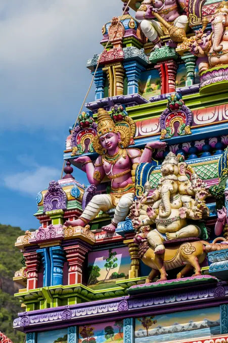 The Arul Mihu Navasakthi Vinayagar Hindu Temple, Victoria, Mahe, Republic of Seychelles, Indian Ocean, Africa