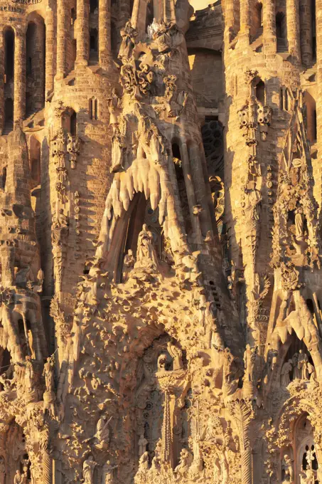 Facade of the Nativity, Sagrada Familia, by architect Antonio Gaudi, UNESCO World Heritage Site, Barcelona, Catalonia, Spain, Europe