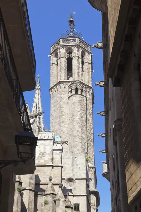 La Catedral de la Santa Creu i Santa Eulali (Barcelona Cathedral), Barri Gotic, Barcelona, Catalonia, Spain, Europe