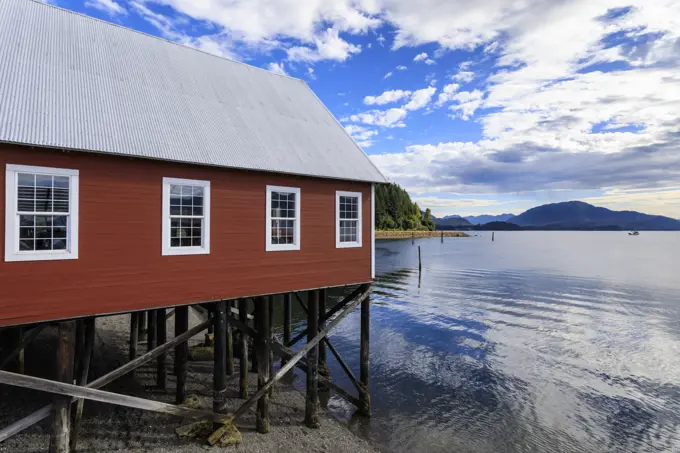 Restored salmon cannery museum, Icy Strait Point, Hoonah, summer, Chichagof Island, Inside Passage, Alaska, United States of America, North America