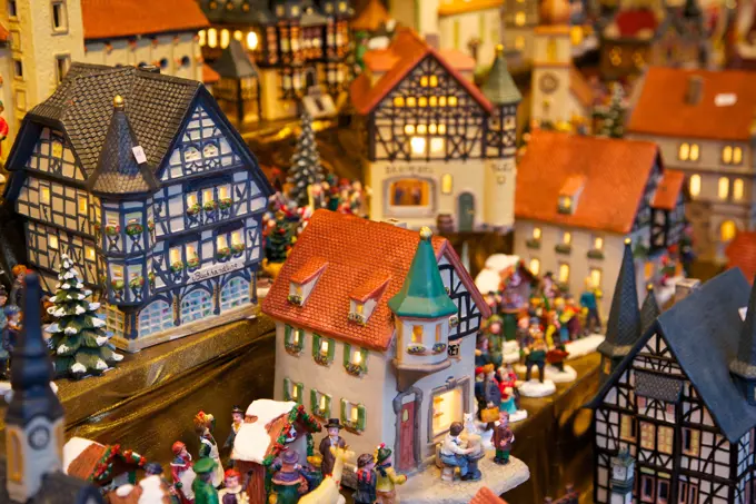 Christmas ornaments for sale at the Christmas Market, Dortmund, North Rhine_Westphalia, Germany, Europe