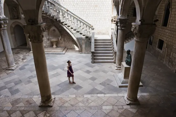 Tourists visiting the Rectors Palace, Dubrovnik, Croatia, Europe