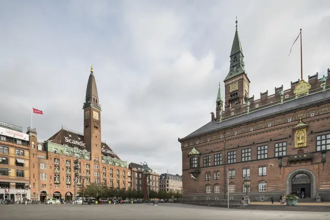 Exterior of Copenhagen City Hall and Scandic Palace Hotel, Copenhagen, Denmark, Scandinavia, Europe