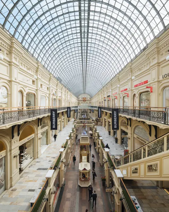 Interior of GUM Shopping Center, Moscow, Moscow Oblast, Russia, Europe