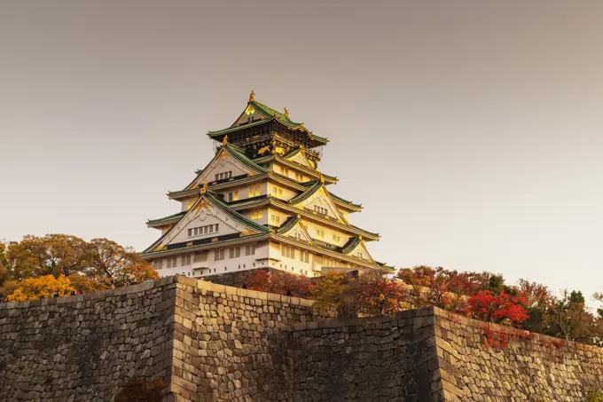 Osaka Castle, Osaka, Kansai, Japan, Asia