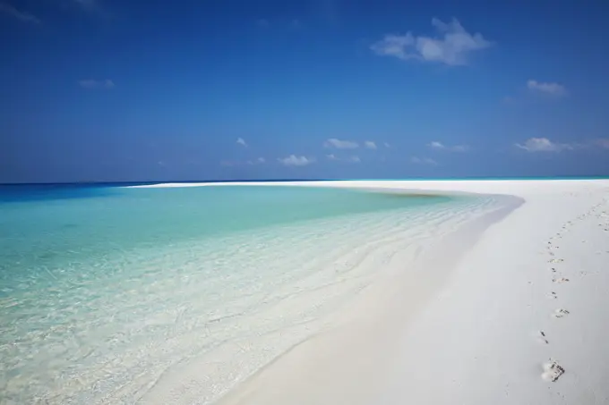 Tropical island and lagoon, Maldives, Indian Ocean, Asia